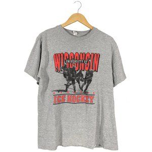 Vintage Wisconsin hockey graphic tee